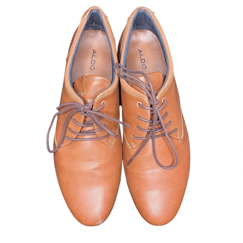 Aldo Men's Brown Leather Oxfords Size 11 - Picture 2 of 8